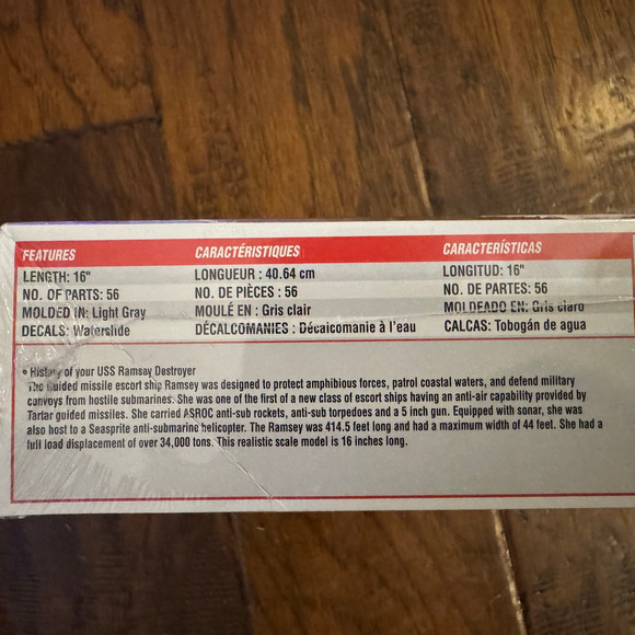 ATLANTIS M8294 USS RAMSEY DEG-2 GUIDED MISSLE DESTROYER MODEL KIT-NIB-1:311 - Picture 4 of 9